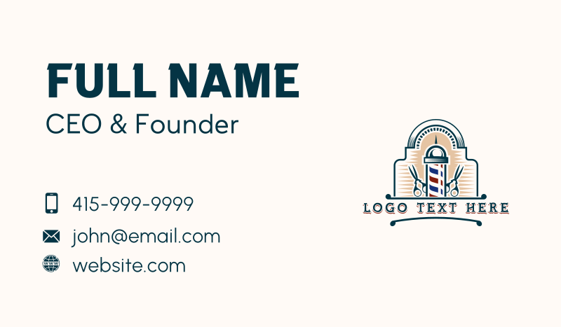 Barber Scissors Haircut Business Card